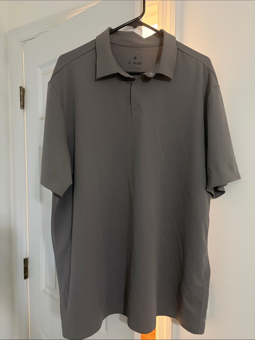 01.ALGO Gray Men's Performance Polo Shirt Size XL